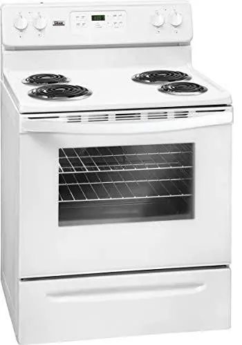 White electric range with oven